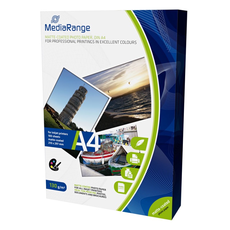 Φωτογραφικό Χαρτί MediaRange για Inkjet Εκτυπωτές A4 Matte 130g/m² 100 Φύλλα (MRINK101) Φωτογραφικό Χαρτί MediaRange για Inkjet Εκτυπωτές A4 Matte 130g/m² 100 Φύλλα (MRINK101)