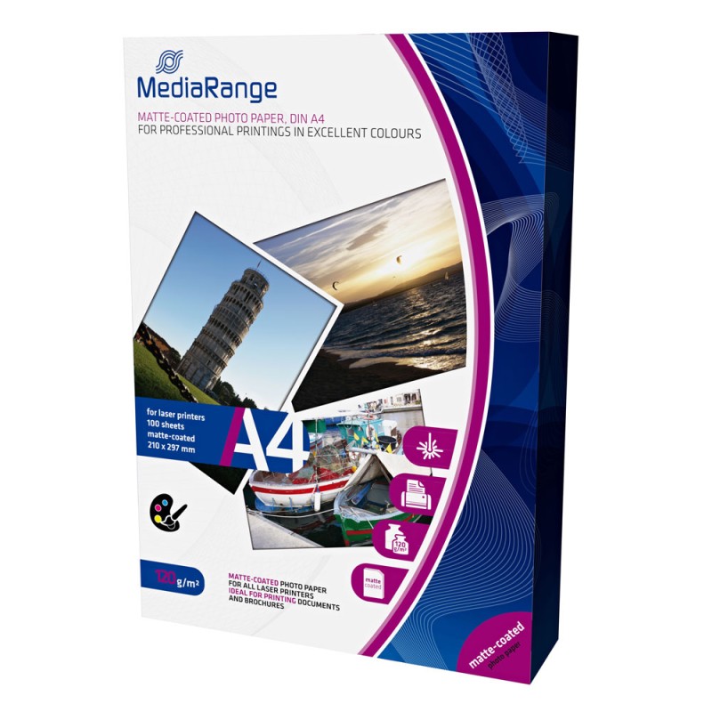 Φωτογραφικό Χαρτί MediaRange για Laser Εκτυπωτές Α4 Matte 120g/m² 100 Φύλλα (MRINK106) Φωτογραφικό Χαρτί MediaRange για Laser Εκτυπωτές Α4 Matte 120g/m² 100 Φύλλα (MRINK106)