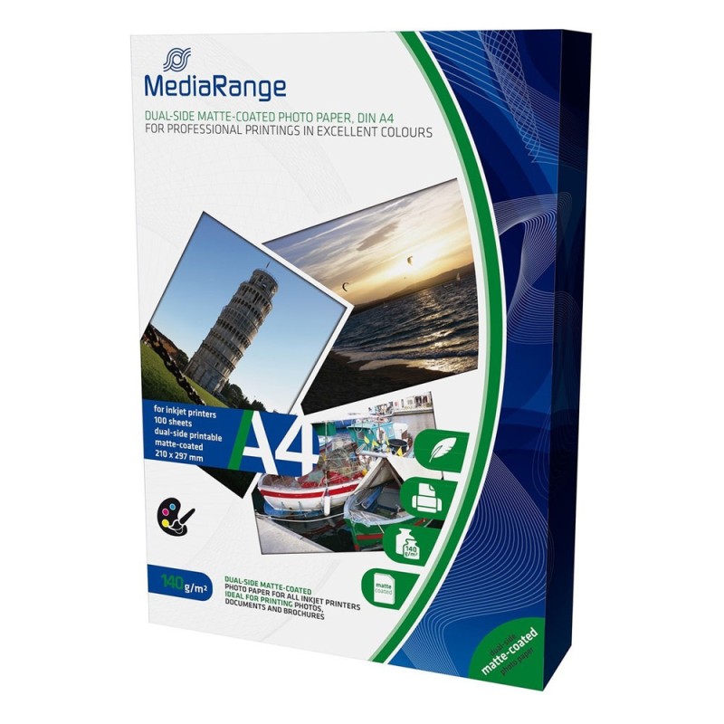 Φωτογραφικό Χαρτί MediaRange για Inkjet Εκτυπωτές A4 Dual-side Matte 140g/m² 100 Φύλλα (MRINK111) Φωτογραφικό Χαρτί MediaRange για Inkjet Εκτυπωτές A4 Dual-side Matte 140g/m² 100 Φύλλα (MRINK111)