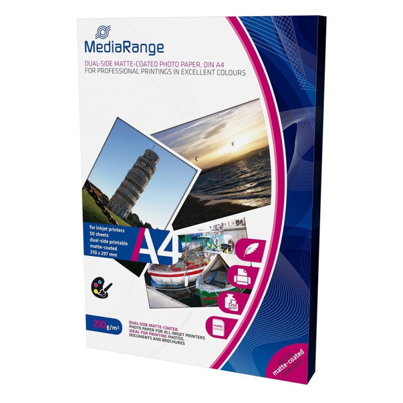 Φωτογραφικό Χαρτί MediaRange για Inkjet Εκτυπωτές A4 Dual-side Matte 250g/m² 50 Φύλλα (MRINK112) Φωτογραφικό Χαρτί MediaRange για Inkjet Εκτυπωτές A4 Dual-side Matte 250g/m² 50 Φύλλα (MRINK112)