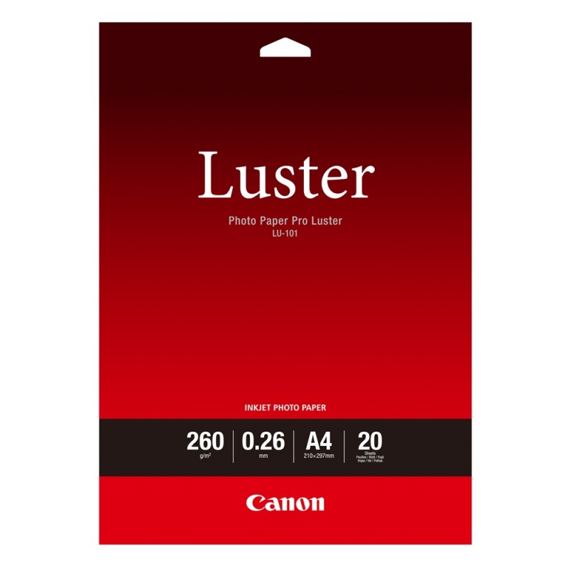 Canon Φωτογραφικό Χαρτί Pro Luster A4 Semi Glossy 260g/m² 20 Φύλλα (6211B006) (CAN-LU101A4) Canon Φωτογραφικό Χαρτί Pro Luster A4 Semi Glossy 260g/m² 20 Φύλλα (6211B006) (CAN-LU101A4)