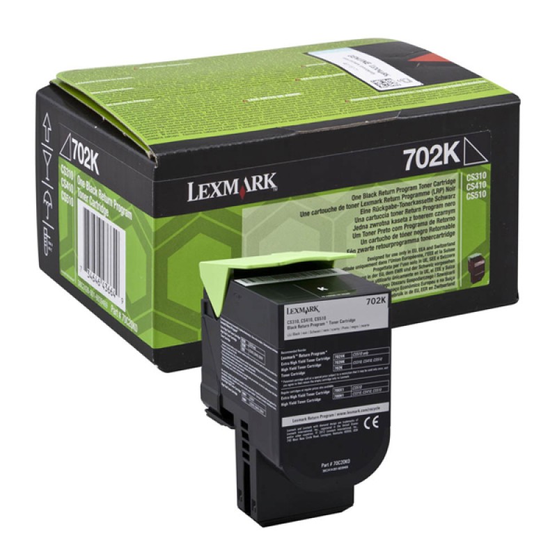 LEXMARK CS310/410/510 BLK TONER CRTR SC (702K) RETURN 1k (70C20K0) (LEX70C20K0) LEXMARK CS310/410/510 BLK TONER CRTR SC (702K) RETURN 1k (70C20K0) (LEX70C20K0)