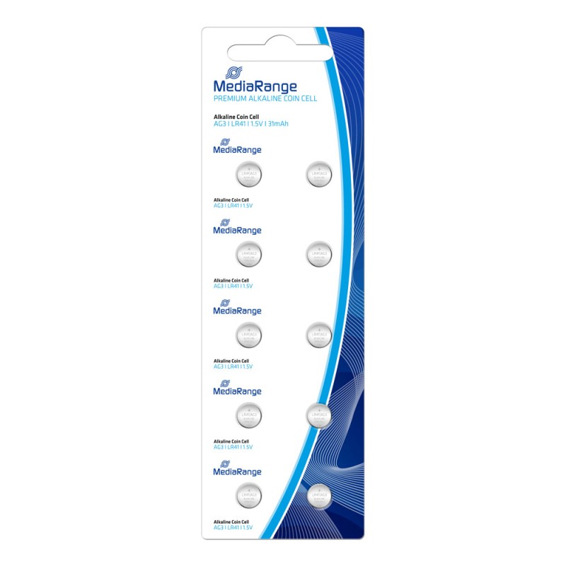 Αλκαλική Μπαταρία MediaRange Premium Coin Cells AG3 1.5V (LR41) (10 Pack) (MRBAT117) Αλκαλική Μπαταρία MediaRange Premium Coin Cells AG3 1.5V (LR41) (10 Pack) (MRBAT117)