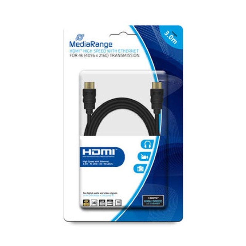 Καλώδιο MediaRange HDMI/HDMI High Speed connection with Ethernet 3.0M Black (MRCS157) Καλώδιο MediaRange HDMI/HDMI High Speed connection with Ethernet 3.0M Black (MRCS157)