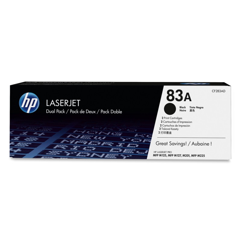 HP Toner 83AD LJ PRO M127/125 Black Dual Pack (1.5k) (CF283AD) (HPCF283AD) HP Toner 83AD LJ PRO M127/125 Black Dual Pack (1.5k) (CF283AD) (HPCF283AD)