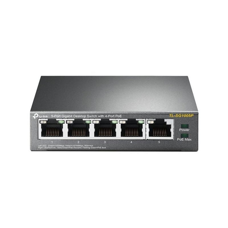 TP-LINK 5-Port Gigabit Desktop Switch with 4-Port PoE V2 (TL-SG1005P) (TPTL-SG1005P) TP-LINK 5-Port Gigabit Desktop Switch with 4-Port PoE V2 (TL-SG1005P) (TPTL-SG1005P)