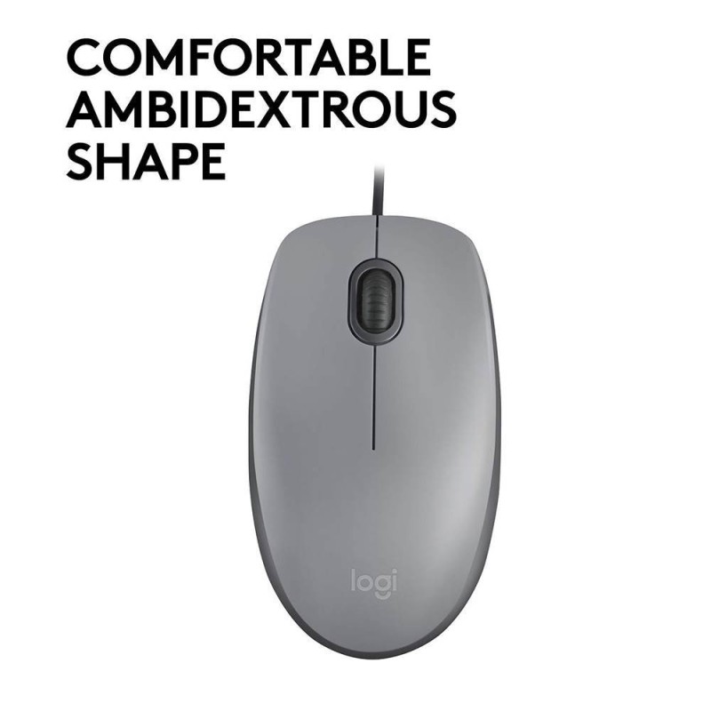 Logitech M110 Optical Mouse Silent (Gray, Wired) (910-005490) (LOGM110GRAY) Logitech M110 Optical Mouse Silent (Gray, Wired) (910-005490) (LOGM110GRAY)