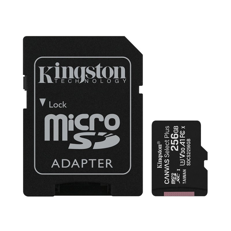 Kingston Micro Secure Digital 256GB microSDXC Canvas Select Plus 80R CL10 UHS-I Card + SD Adapter (SDCS2/256GB) (KINSDCS2/256GB) Kingston Micro Secure Digital 256GB microSDXC Canvas Select Plus 80R CL10 UHS-I Card + SD Adapter (SDCS2/256GB) (KINSDCS2/256GB)