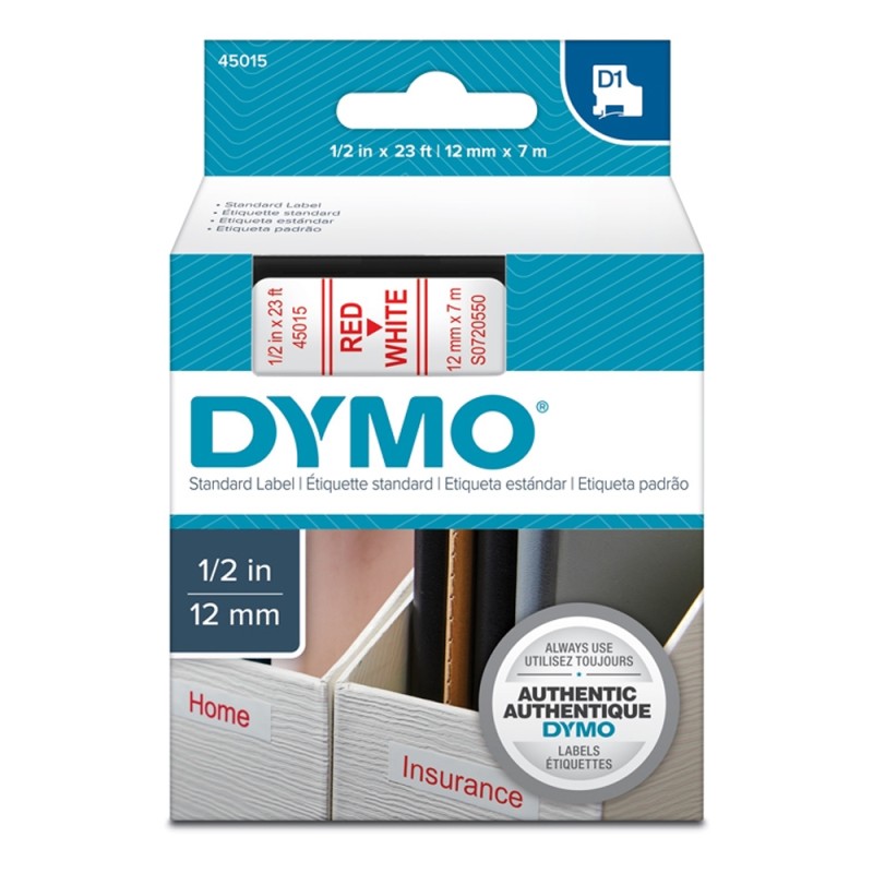 Ταινία Ετικετογράφου DYMO Standard 45015 12 mm x 7 m (Κόκκινα Γράμματα σε Λευκό Φόντο) (S0720550) (DYMO45015) Ταινία Ετικετογράφου DYMO Standard 45015 12 mm x 7 m (Κόκκινα Γράμματα σε Λευκό Φόντο) (S0720550) (DYMO45015)