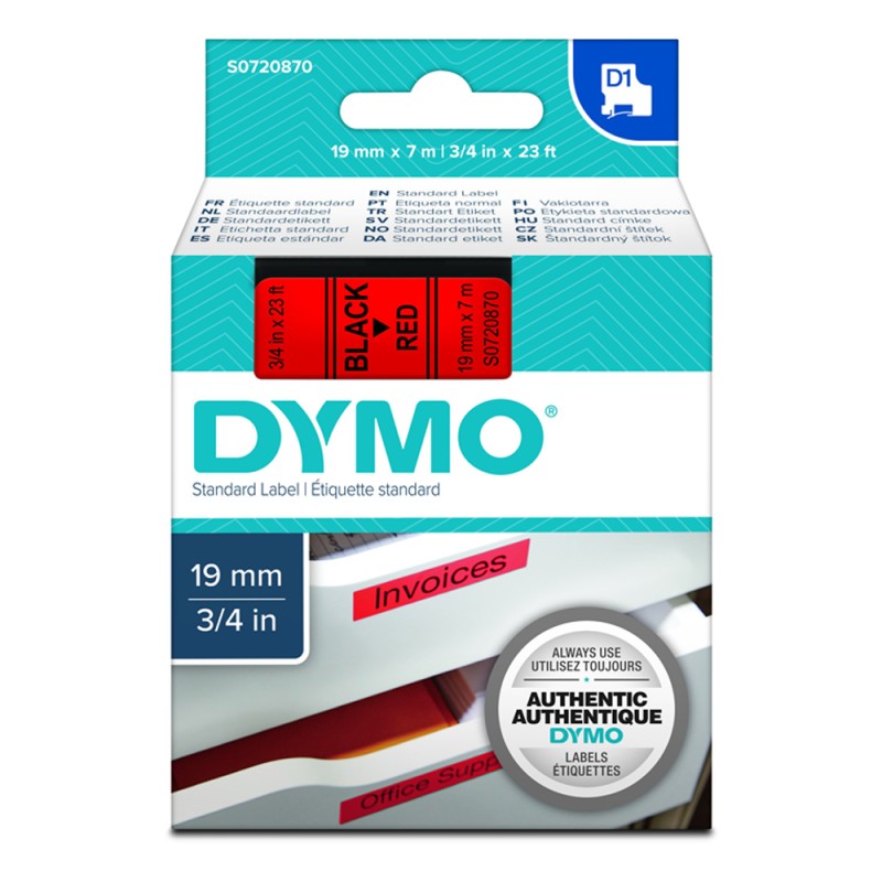 Ταινία Ετικετογράφου DYMO Standard 45807 19 mm x 7 m (Μαύρα Γράμματα σε Κόκκινο Φόντο) (S0720870) (DYMO45807) Ταινία Ετικετογράφου DYMO Standard 45807 19 mm x 7 m (Μαύρα Γράμματα σε Κόκκινο Φόντο) (S0720870) (DYMO45807)