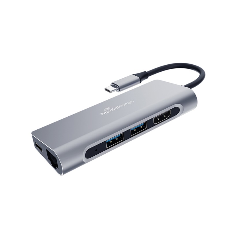 Καλώδιο MediaRange USB Type-C® 7-in-1 multiport adapter, silver (MRCS510) Καλώδιο MediaRange USB Type-C® 7-in-1 multiport adapter, silver (MRCS510)