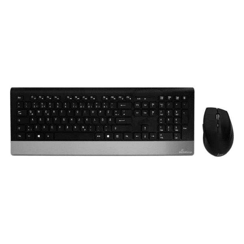 MediaRange Wireless Keyboard & Mouse Combo Highline Series (Black/Silver) (MROS105-GR) MediaRange Wireless Keyboard & Mouse Combo Highline Series (Black/Silver) (MROS105-GR)