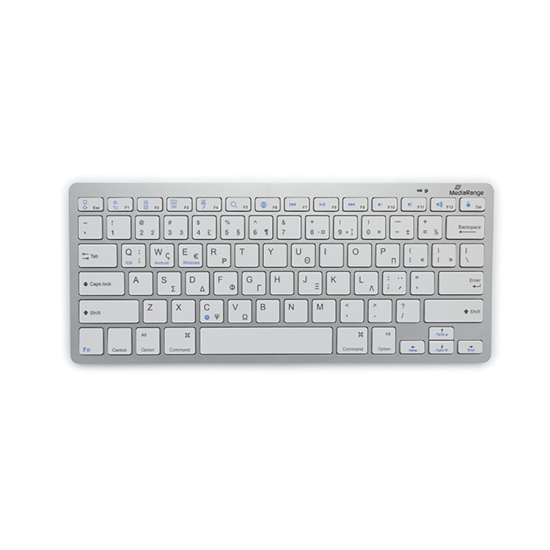 MediaRange Compact-sized Bluetooth 5.0 keyboard with 78 ultraflat keys Silver (MROS132-GR) MediaRange Compact-sized Bluetooth 5.0 keyboard with 78 ultraflat keys Silver (MROS132-GR)