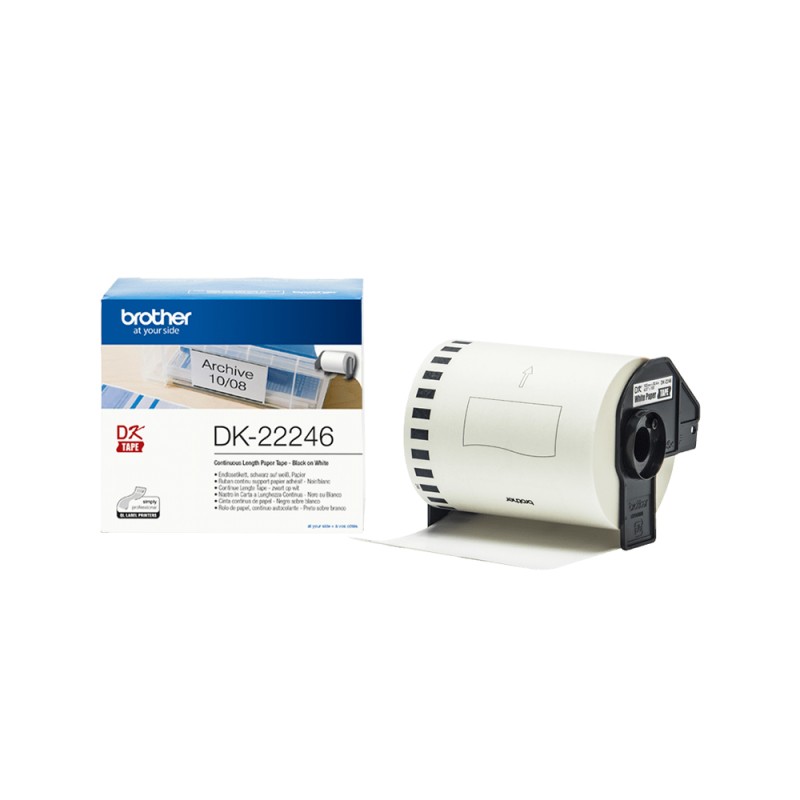 Brother DK-22246 Continuous Paper Label Roll – Black on White, 103mm wide (DK22246) (BRODK22246) Brother DK-22246 Continuous Paper Label Roll – Black on White, 103mm wide (DK22246) (BRODK22246)