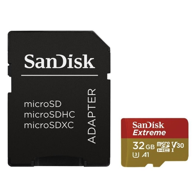 Sandisk Memory 32GB Extreme microSDHC U3 V30 A1 UHS-I with Adapter (SDSQXAF-032G-GN6MA) (SANSDSQXAF-032G-GN6MA) Sandisk Memory 32GB Extreme microSDHC U3 V30 A1 UHS-I with Adapter (SDSQXAF-032G-GN6MA) (SANSDSQXAF-032G-GN6MA)