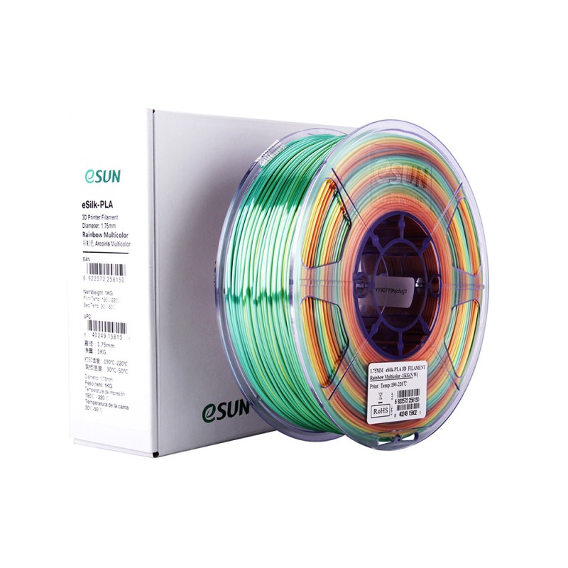 ESUN PLA 3D Printer Filament - Multicolor eSilk- spool of 1Kg - 1.75mm (REFPLAMULTI1000MM175) ESUN PLA 3D Printer Filament - Multicolor eSilk- spool of 1Kg - 1.75mm (REFPLAMULTI1000MM175)