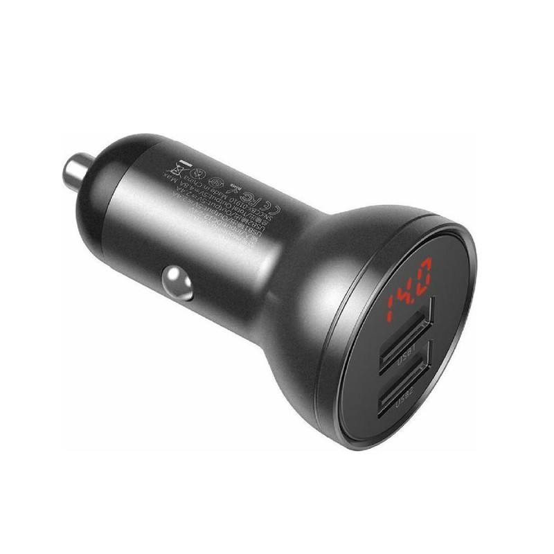 Baseus Car Charger Digital Display 3-in-1 Cable Μαύρο/Γκρι (TZCCBX-0G) (BASTZCCBX-0G) Baseus Car Charger Digital Display 3-in-1 Cable Μαύρο/Γκρι (TZCCBX-0G) (BASTZCCBX-0G)