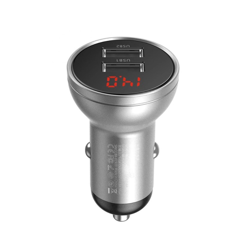 Baseus Car Charger Digital Display Ασημί (24W) (CCBX-0S) (BASCCBX-0S) Baseus Car Charger Digital Display Ασημί (24W) (CCBX-0S) (BASCCBX-0S)