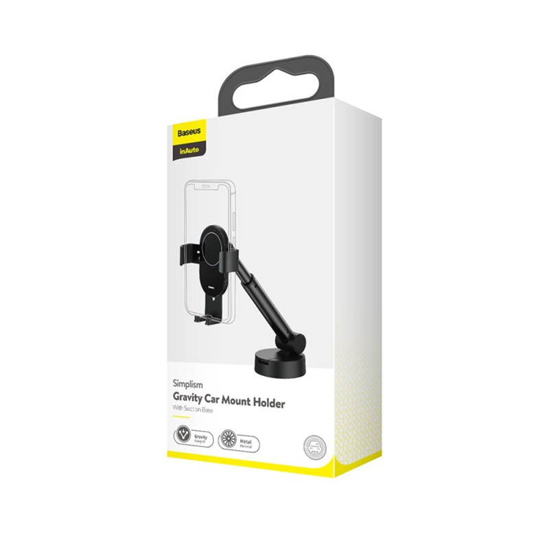 Baseus Car Mount Simplism Gravity Phone Holder Black (SUYL-JY01) (BASSUYL-JY01) Baseus Car Mount Simplism Gravity Phone Holder Black (SUYL-JY01) (BASSUYL-JY01)