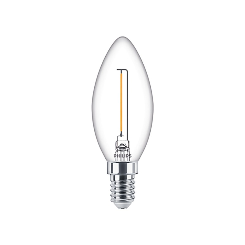 Philips E14 LED Warm White Filament Candle Bulb.1.4W (15W) (LPH02423) (PHILPH02423) Philips E14 LED Warm White Filament Candle Bulb.1.4W (15W) (LPH02423) (PHILPH02423)