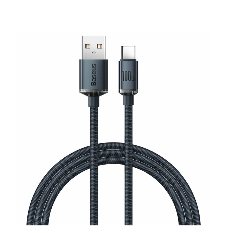 Baseus Type-C Crystal Shine series fast charging data cable 100W 1.2m Black (CAJY000401) (BASCAJY000401) Baseus Type-C Crystal Shine series fast charging data cable 100W 1.2m Black (CAJY000401) (BASCAJY000401)