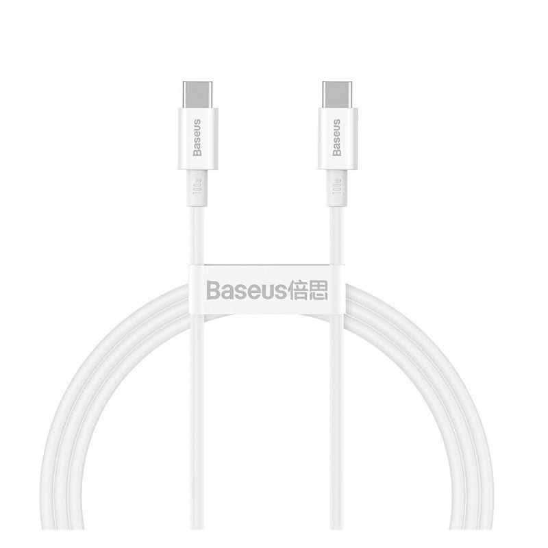 Baseus Type-C - Type-C Superior cable Quick Charge / Power Delivery / FCP 100W 5A 20V 1m white (CATYS-B02) (BASCATYS-B02) Baseus Type-C - Type-C Superior cable Quick Charge / Power Delivery / FCP 100W 5A 20V 1m white (CATYS-B02) (BASCATYS-B02)