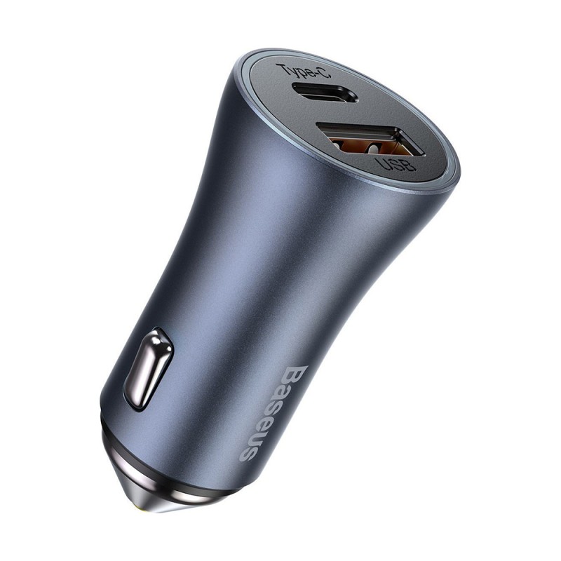 Baseus Car Charger Golden Contactor Pro Dual Quick Charger U+C Power Delivery 3.0 Quick Charge 4, SCP FCP AFC 40W Dark Gray (CCJD-0G) (BASCCJD-0G) Baseus Car Charger Golden Contactor Pro Dual Quick Charger U+C Power Delivery 3.0 Quick Charge 4, SCP FCP AFC 40W Dark Gray (CCJD-0G) (BASCCJD-0G)