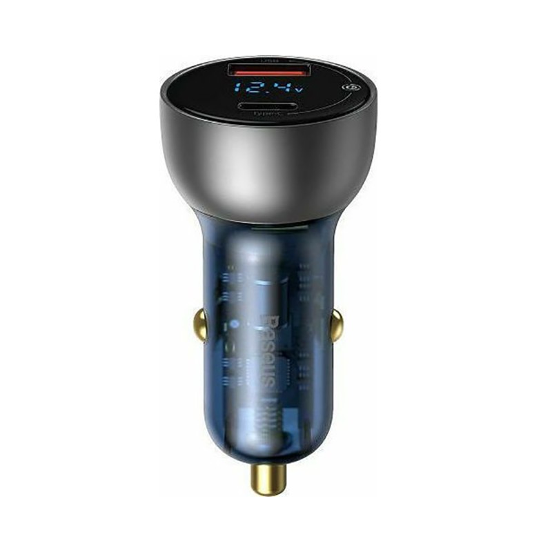 Baseus Car Charger Particular Digital Display C+U, PD 3.0 QC 4.0+, SCP, PPS, 5A, 65W Silver (CCKX-C0A) (BASCCKX-C0A) Baseus Car Charger Particular Digital Display C+U, PD 3.0 QC 4.0+, SCP, PPS, 5A, 65W Silver (CCKX-C0A) (BASCCKX-C0A)