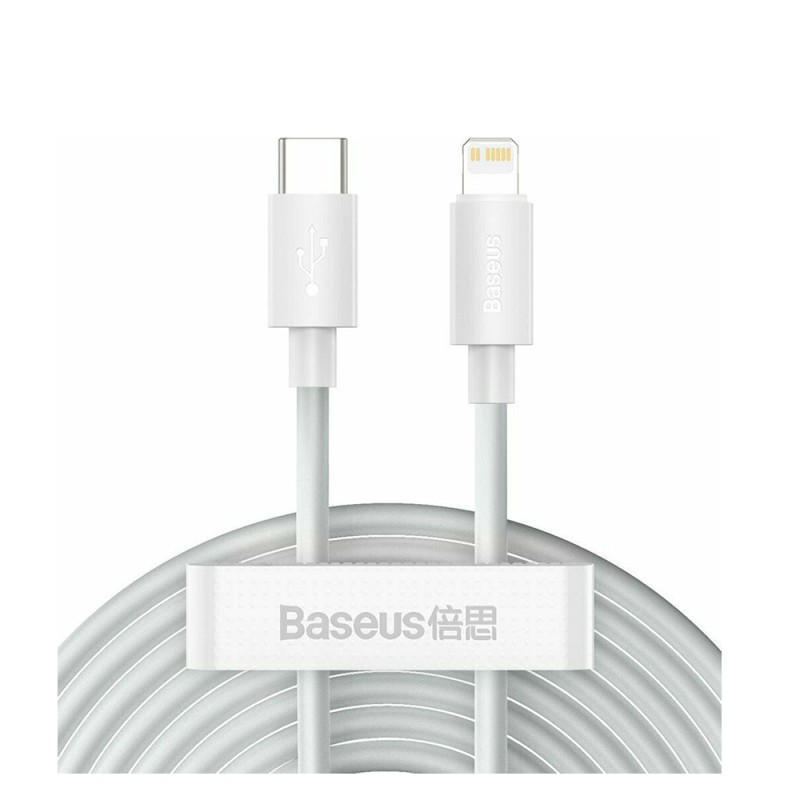 Baseus Lightning Simple Wisdom cable (2pcs/set) PD 20W 5A 1.5m White (TZCATLZJ-02) (BASTZCATLZJ-02) Baseus Lightning Simple Wisdom cable (2pcs/set) PD 20W 5A 1.5m White (TZCATLZJ-02) (BASTZCATLZJ-02)