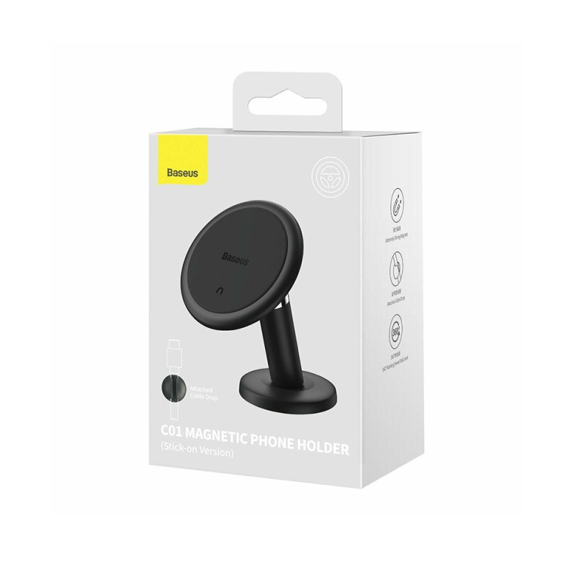 Baseus Car Mount C01 Magnetic Phone Holder (Stick-on Version) Black (SUCC000001) (BASSUCC000001) Baseus Car Mount C01 Magnetic Phone Holder (Stick-on Version) Black (SUCC000001) (BASSUCC000001)