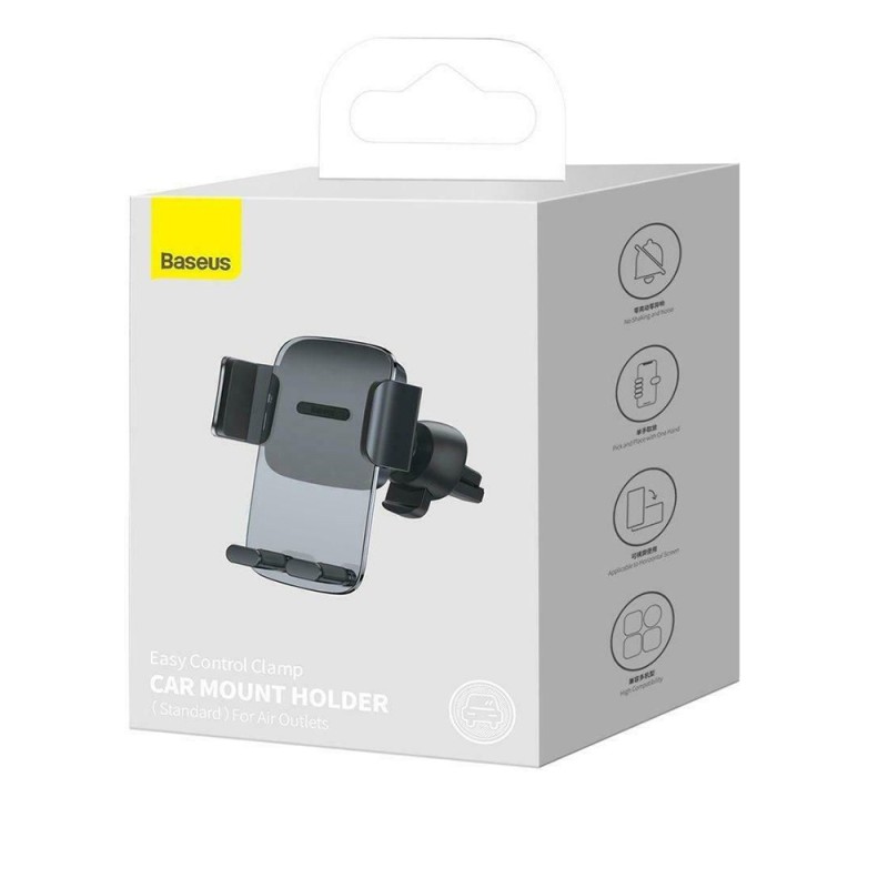 Baseus Car Mount Easy Control Clamp Holder (Air Outlet Version) Black (SUYK000101) (BASSUYK000101) Baseus Car Mount Easy Control Clamp Holder (Air Outlet Version) Black (SUYK000101) (BASSUYK000101)