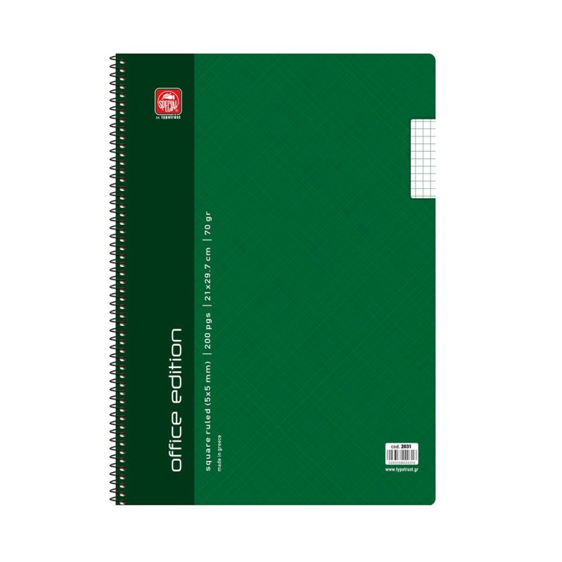 Typotrust Office Edition Τετράδιο Σπιράλ Α4 Καρέ 5x5 (2031) (TYP2031) Typotrust Office Edition Τετράδιο Σπιράλ Α4 Καρέ 5x5 (2031) (TYP2031)
