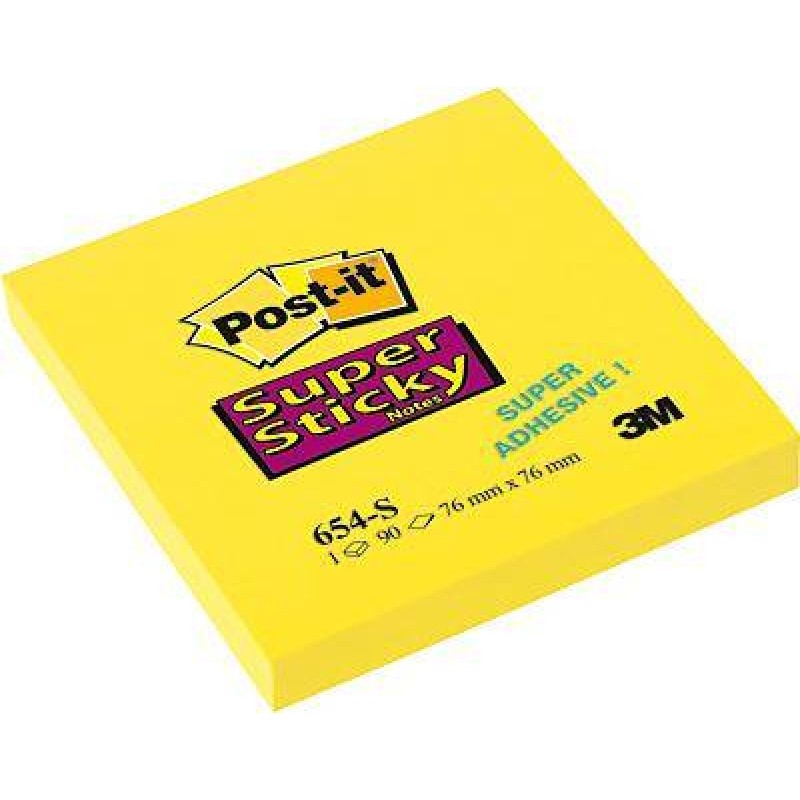Αυτοκόλλητα Χαρτάκια 3M Post-it 76 x 76 mm (90 Φύλλα) (654-S) (MMM654-S)