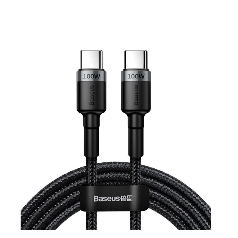Baseus Cafule Braided USB 2.0 Cable USB-C male - USB-C male Γκρι 2m (CATKLF-ALG1) (BASCATKLF-ALG1) Baseus Cafule Braided USB 2.0 Cable USB-C male - USB-C male Γκρι 2m (CATKLF-ALG1) (BASCATKLF-ALG1)