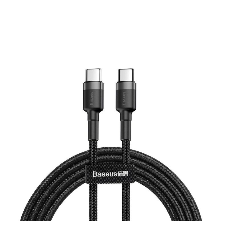 Baseus Cafule Braided USB 2.0 Cable USB-C male - USB-C male Γκρι 2m (CATKLF-HG1) (BASCATKLF-HG1) Baseus Cafule Braided USB 2.0 Cable USB-C male - USB-C male Γκρι 2m (CATKLF-HG1) (BASCATKLF-HG1)