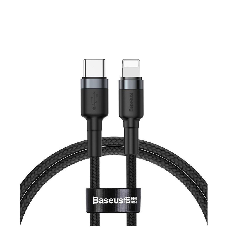 Baseus Cafule Braided USB 3.0 Cable USB-C male - Lightning Μαύρο 1m (CATLKLF-G1) (BASCATLKLF-G1) Baseus Cafule Braided USB 3.0 Cable USB-C male - Lightning Μαύρο 1m (CATLKLF-G1) (BASCATLKLF-G1)