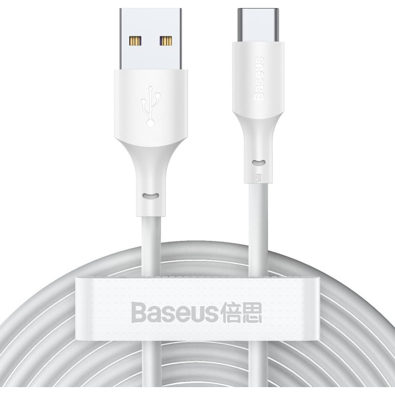 Baseus Simple Wisdom Regular USB 2.0 Cable USB-C male - USB-A male Λευκό 1.5m (TZCATZJ-02) (BASTZCATZJ-02) Baseus Simple Wisdom Regular USB 2.0 Cable USB-C male - USB-A male Λευκό 1.5m (TZCATZJ-02) (BASTZCATZJ-02)