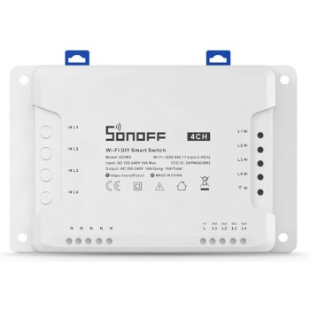 Sonoff 4CH R3 Smart Ενδιάμεσος Διακόπτης Wi-Fi σε Λευκό Χρώμα (M0802010003) (SONM0802010003)