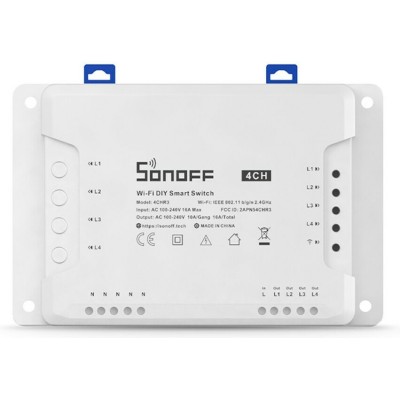 Sonoff 4CH R3 Smart Ενδιάμεσος Διακόπτης Wi-Fi σε Λευκό Χρώμα (M0802010003) (SONM0802010003)