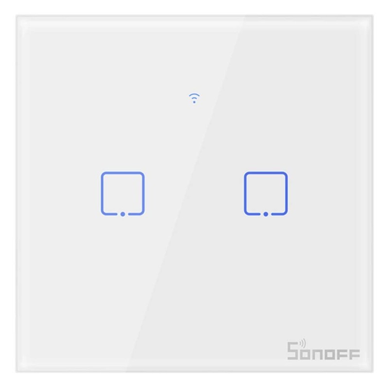 Sonoff T0EU2C-TX Χωνευτός Διακόπτης Τοίχου Wi-Fi για Έλεγχο Φωτισμού με Πλαίσιο και Δύο Πλήκτρα Αφής Φωτιζόμενος Λευκός (IM190314010) (SONIM190314010) Sonoff T0EU2C-TX Χωνευτός Διακόπτης Τοίχου Wi-Fi για Έλεγχο Φωτισμού με Πλαίσιο και Δύο Πλήκτρα Αφής Φωτιζόμενος Λευκός (IM190314010) (SONIM190314010)