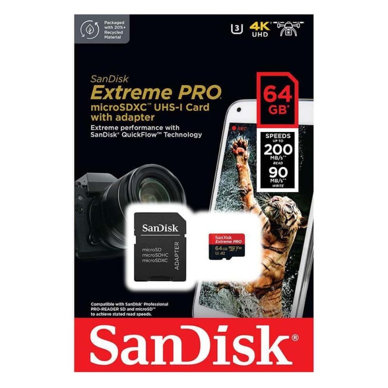 SanDisk Extreme PRO microSDXC UHS-I 64GB CARD (SDSQXCU-064G-GN6MA) (SANSDSQXCU-064G-GN6MA) SanDisk Extreme PRO microSDXC UHS-I 64GB CARD (SDSQXCU-064G-GN6MA) (SANSDSQXCU-064G-GN6MA)