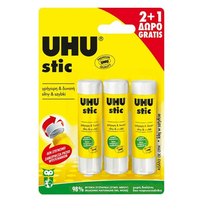 Κόλλα UHU Stick για Χαρτί 3τμχ 8.2gr Χωρίς Διαλύτες (UHU41275) Κόλλα UHU Stick για Χαρτί 3τμχ 8.2gr Χωρίς Διαλύτες (UHU41275)