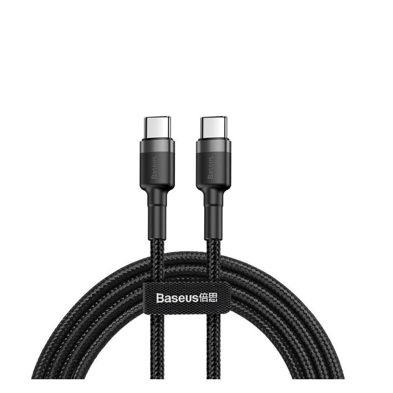 Baseus Cafule Braided USB 2.0 Cable USB-C male - USB-C male Γκρι 1m (CATKLF-GG1) (BASCATKLFGG1) Baseus Cafule Braided USB 2.0 Cable USB-C male - USB-C male Γκρι 1m (CATKLF-GG1) (BASCATKLFGG1)
