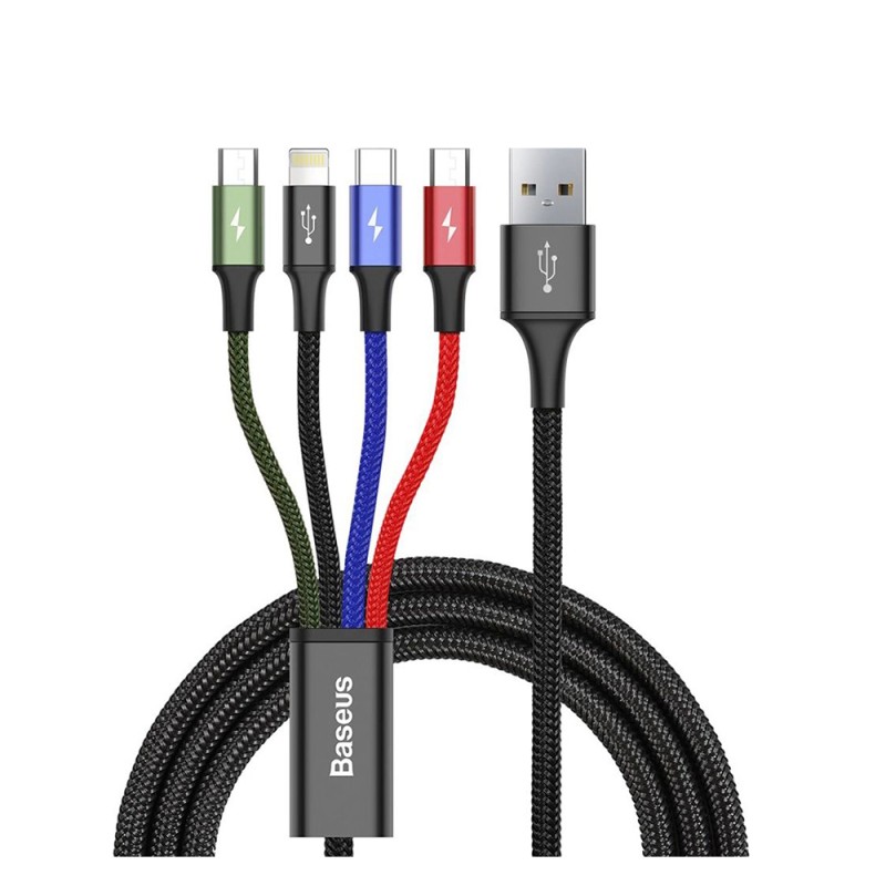 Baseus Braided USB to Lightning / 2x Type-C / micro USB Cable Πολύχρωμο 1.2m (CA1T4-B01) (BASCA1T4B01) Baseus Braided USB to Lightning / 2x Type-C / micro USB Cable Πολύχρωμο 1.2m (CA1T4-B01) (BASCA1T4B01)