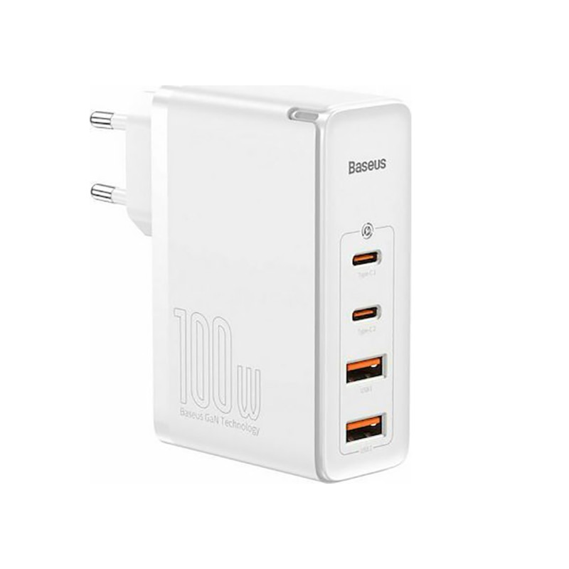 Baseus Φορτιστής Χωρίς Καλώδιο με 2 Θύρες USB-A και 2 Θύρες USB-C 100W Quick Charge 4+ Λευκός (CCGAN2P-L02) (BASCCGAN2PL02) Baseus Φορτιστής Χωρίς Καλώδιο με 2 Θύρες USB-A και 2 Θύρες USB-C 100W Quick Charge 4+ Λευκός (CCGAN2P-L02) (BASCCGAN2PL02)