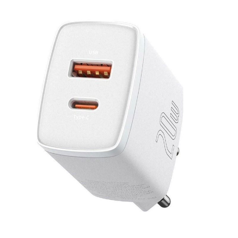 Baseus Φορτιστής Χωρίς Καλώδιο με Θύρα USB-A και Θύρα USB-C 20W Power Delivery / Quick Charge 3.0 Λευκός (CCXJ-B02) (BASCCXJB02) Baseus Φορτιστής Χωρίς Καλώδιο με Θύρα USB-A και Θύρα USB-C 20W Power Delivery / Quick Charge 3.0 Λευκός (CCXJ-B02) (BASCCXJB02)