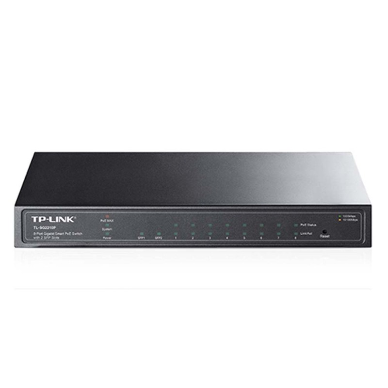 TP-Link JetStream 8-Port Gigabit Smart PoE+ Switch with 2 SFP Slots V5 (TL-SG2210P) (TPTL-SG2210P) TP-Link JetStream 8-Port Gigabit Smart PoE+ Switch with 2 SFP Slots V5 (TL-SG2210P) (TPTL-SG2210P)