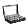 Songmics Watch Box Black  30.2 x 20.2 x 8.1 cm (JWB12BK) (SNGJWB12BK)