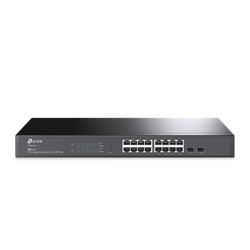 TP-LINK JetStream 16-Port Gigabit Smart Switch with 2 Gigabit SFP Slots (TL-SG2218) (TPTL-SG2218) TP-LINK JetStream 16-Port Gigabit Smart Switch with 2 Gigabit SFP Slots (TL-SG2218) (TPTL-SG2218)