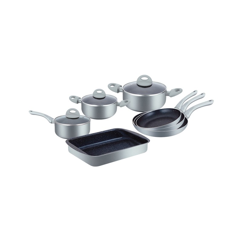 Herzberg 10 Pieces Marble Coated Cookware Set (9016SL) (HEZ9016SL) Herzberg 10 Pieces Marble Coated Cookware Set (9016SL) (HEZ9016SL)